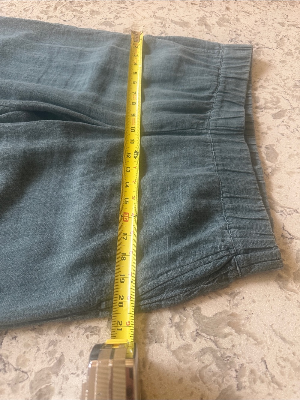 PureJill Linen Women's Wide-Leg Pants in Teal - Picture 7 of 12